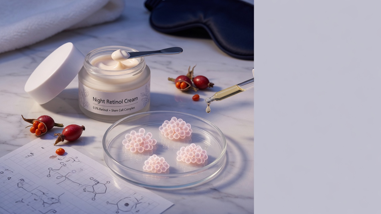 How do you use Night Retinol Cream with stem cell factors?