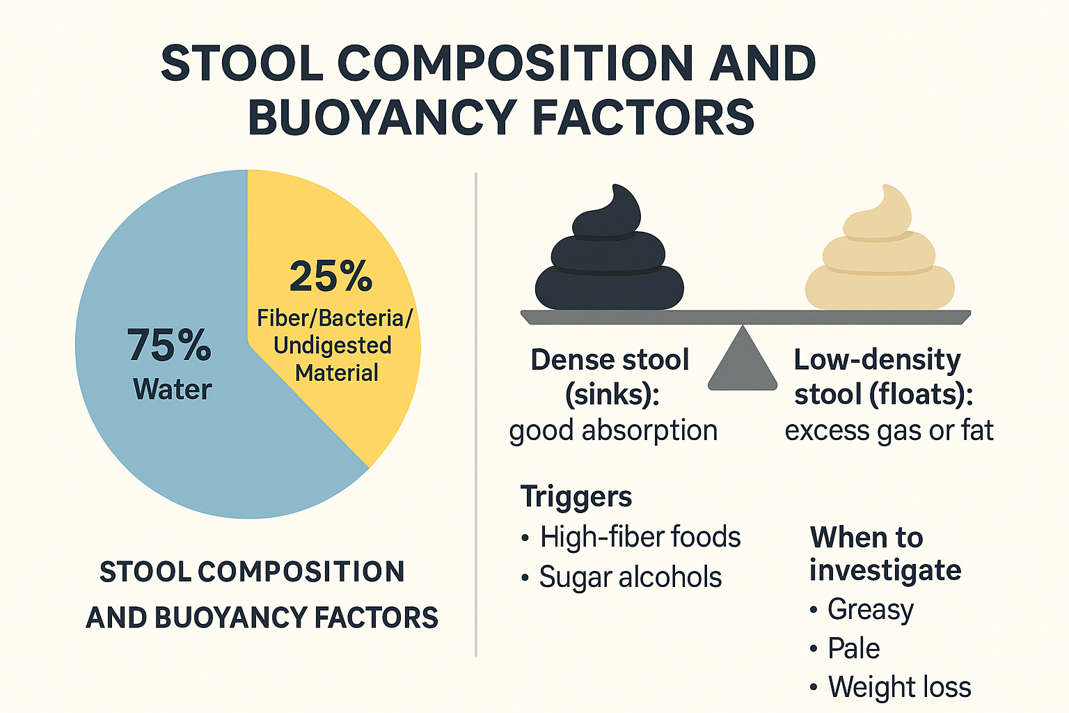 Infographic on what determines if poop floats or sinks